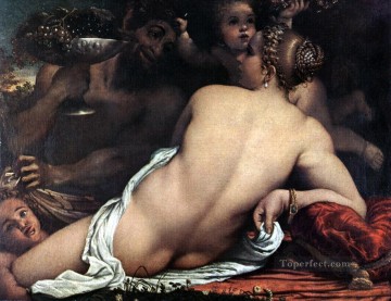 ヌード Painting - サテュロスとキューピッドを持つヴィーナス アンニバレ・カラッチのヌード